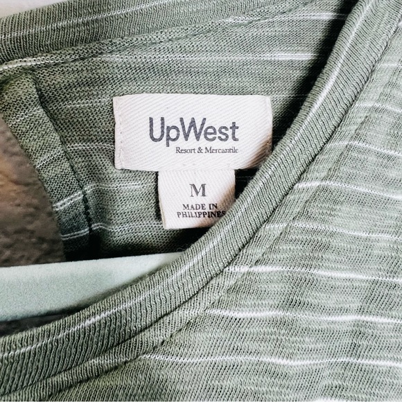 Upwest Olive Green Striped Romper - Picture 4 of 5